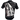 Back of black and white Muay Thai T-Shirt with fighter kneeing.