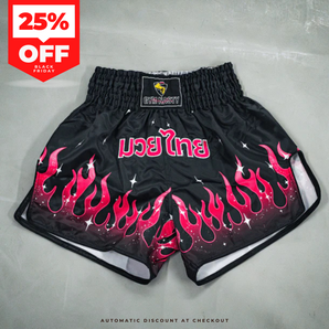 Pink Fire Muay Thai Shorts | Luk Fai Chompoo Shorts