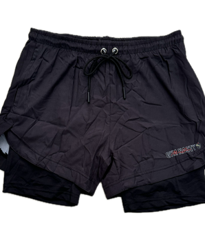 2-in-1 Compression running shorts with zip pockets