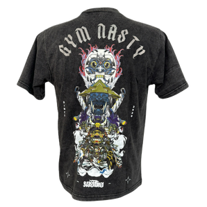 Thai design on back of heavyweight grey t-shirt