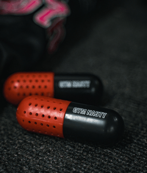Black and red boxing glove pill deodorisers