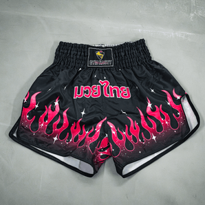 Pink Fire Muay Thai Shorts | Luk Fai Chompoo Shorts