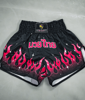 Pink Fire Muay Thai Shorts | Luk Fai Chompoo Shorts