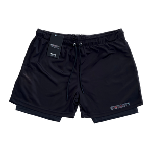 Black compression running shorts - Front