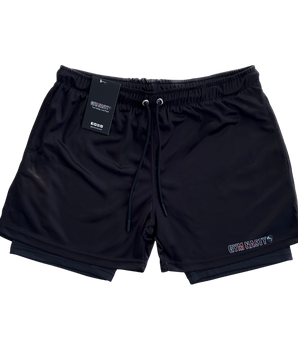 Black compression running shorts - Front